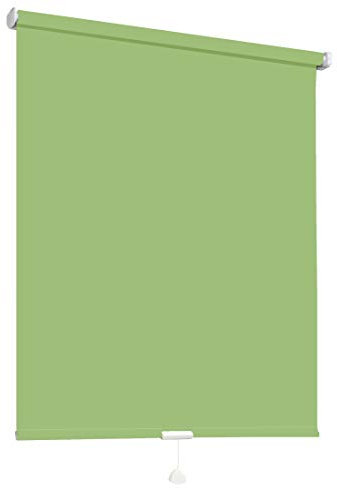 Springrollo Mittelzugrollo Schnapprollo Fenster Rollo Vorhang 16 Farben Breite 62-242 cm Höhe 160 und 230 cm blickdicht lichtdurchlässig Sonnenschutz Sichtschutz Blendschutz (142 x 160 cm Grün)