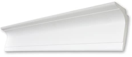 Decosa Zierprofil L100 Saskia - Multifunktionale Stuckleiste in Weiß - 1 Leiste à 2 m Länge = 2 m - Lichtleiste, Deckenleiste oder Gardinenleiste aus Styropor 60 x 100 mm - Für Decke oder Wand