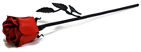 NOVECRAFTO Hand Forged Iron Rose - 100% Iron Flower in Black - Anniversary Surprise for Wife