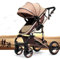 Kinderwagen California, 3 in 1 Kombikinderwagen Megaset 8 teilig inkl. Babywanne, Sportwagen, Babyschale, und Zubehör, zertifiziert nach der Sicherheitsnorm EN1888, beige