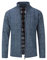 Mens Knitted Cardigan Thick Sweater Full Zip Wool Stand Collar Cardigans Coat Fleece Lined Long Sleeve Cardigan, Blue, M