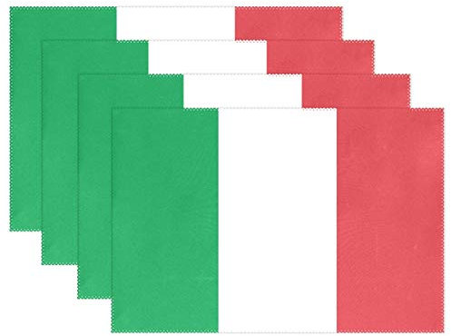 FANTAZIO Tischsets Flagge Italiens Tischsets Platzsets für Küche Esstisch Dekoration Waschbar Langlebig