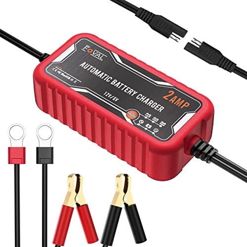XENCEN Car Battery Charger, Battery Charger & Maintainer, 5A 12V Fully Automatic Battery Charger with LCD Screen, Used to Charge, Maintain And Repair Batteries for Various Vehicle (Red13)