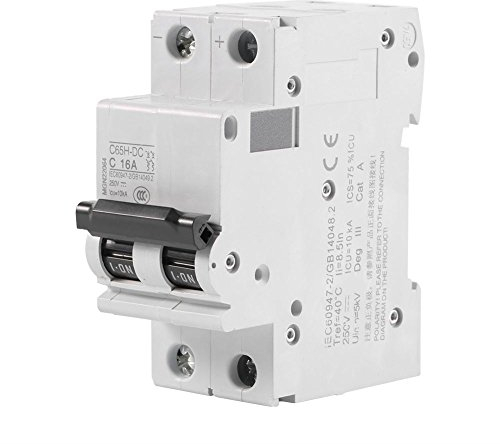 Leitungsschutzschalter – VIFER 250 V DC, zweipoliger Leistungsschalter, DC, Photovoltaik, Niederspannung, Solarschalter, 16 A/32 A/63 A (16 A)