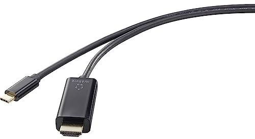 Renkforce USB-C® / HDMI Adapterkabel USB-C® Stecker, HDMI-A Stecker 1.80 m Schwarz UHD 4K @ 60 Hz RF-4531592 USB-C®-Dis