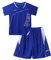 Yeahdor Kinder Jungen Sport Kleidung Set Kurzarm Sportshirt mit Kurz Hose Loose Fit Fußball Basketball Sportanzuzg Trainingsanzug D Blau 122-128