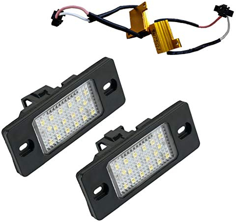 2 Stück LED Kennzeichenbeleuchtung, Ersatz für Golf 5 Passat 3BG/B5 Touareg Tiguan Bora Cayenne