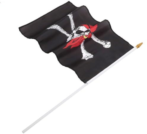 2pcs Halloween Party Skull Crossbones Drapeau Pirate Pôle Polyester Décoration 30x45cm Drapeau Effrayant