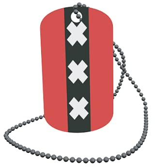 U24 Dog Tag Erkennungsmarke ID Tag an Kette Flagge Amsterdam Alu 30 x 50 mm
