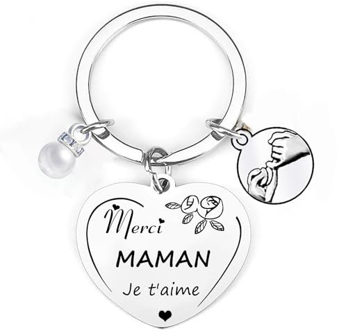 Lumengqi Cadeau de la fête des mères Cadeau de Maman Porte-clés de Maman d'anniversaire Cadeau fête des mères pour Maman «Merci Maman Je t'aime» Cadeaux de Noël