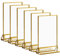 Acrylgoldschildhalter 13x18cm, 5x7 Clear Bilderrahmen mit goldenen Rändern und vertikaler Ständer, doppelseitiger Tischmenü Display Ständer für Restaurantschilder, Hochzeitstischnummern, 6 Stück