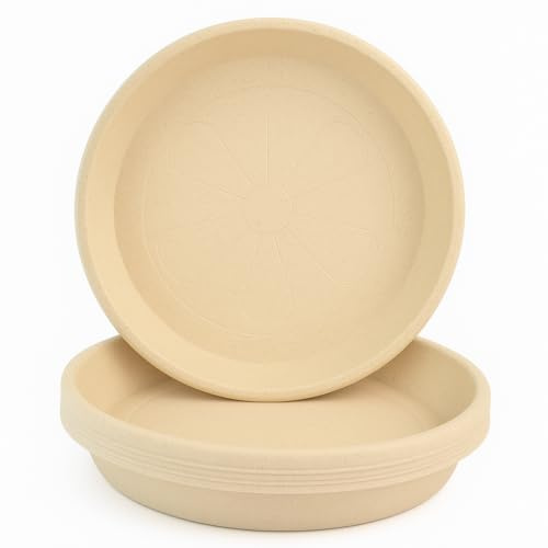 Home Garden Ornaments Soucoupe Pot Fleur 18.5cm Diamètre Beige Marbre Lot de 5 - Durable Soucoupe Ronde - Soucoupes pour Pots de Fleurs - Soucoupe Pot de Fleur Interieur (Beige Marbre)