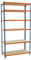 PROREGAL Schwerlastregal Giant MULI | HxBxT 250x80x30cm | 6 Fachböden | Fachlast 150kg | Blau-Orange | Lagerregal Kellerregal Werkstattregal Metallregal Fachbodenregal Steckregal
