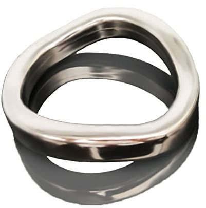 BOLNL dickee Schwer Gebogene Hodenring Ballstretcher - Edelstahl Cockring Penisring Hodenring CBT Torture Hodengewicht Anhänger - Extrem Bondage Erotik SM Sexspielzeuge für Männer,Silber,40mm