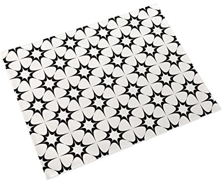 Tischsets Abwaschbar 2Er Set Weiß Schwarz Platzdeckchen Rutschfestes,Platzsets,Tischuntersetzer,Tischunterlage Esstisch 30 X 40 cm,Verwendung Zu Hause, in Cafés, Restaurants