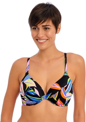 Freya Women's Desert Disco Underwire Plunge Bikini Top, Multi, 3 6DD US