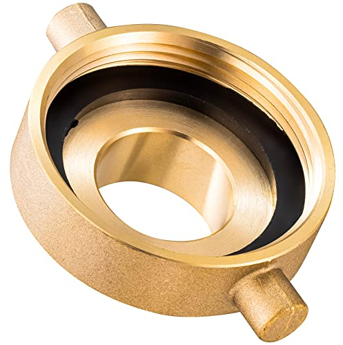 Catilon Hydrant Schlauchadapter, Feuerhydrant Adapter mit Pin Lug 2-1/2 Zoll NST (NH) weiblich x 1-1/2 Zoll NST (NH) männlich, Messing Feuerwehrschlauch Adapter für Hydranten, Schläuche, Rohre