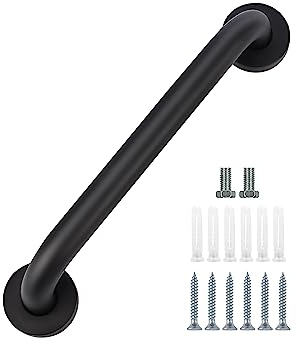YF Dusche Haltegriff, 30 cm Edelstahl Badezimmer Haltegriff Bar, Schwarz Anti-Rutsch Dusche Haltegriff Bar Dusche Bad Handle Hand Rail Support Dusche Toilette Hilfe Balance Bar