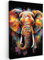 MuchoWow© Leinwand Groß 80x120 cm XXL Deko Schlafzimmer Aesthetic Leinwandbilder Wohnzimmer Gemälde Foto Geschenk Living Room Decoration Banksy - Street Pop Art - Elefant - Graffiti - Schwarz - Tiere