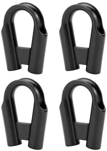 QWORK 7mm 1/4 304 Stainless Steel Rope Tube Thimble with Gusset for 1/4 or 3/16 Wire or Winch Rope, Black (Pack of 4)
