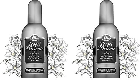 Tesori d'Oriente - Profumo Muschio Bianco, ambrato e armonioso, 100ml (Confezione da 2)