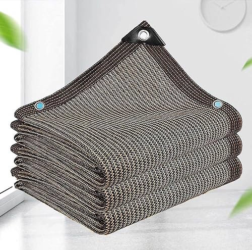 Rete Ombreggiante per Serra Panno Ombreggiante Rete Parasole Rotolo Telone Oscurante Antivento Rete Antigrandine per Serra Giardino Auto,brown-6x8m