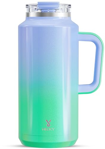 Meoky 64 oz Tumbler with Handle, Half Gallon Stainless Steel Water Bottle, Keeps Cold for 36 Hours, 100% Leak-proof, BPA-Free (Fairyland)
