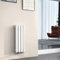 EMKE Radiateur 60x24cm,Radiateur design vertical à tube ovale, Blanc, double couche, radiateur eau chaude
