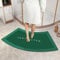 PRELGOSP Quadrant Curved Bath Mat for Round Shower, Super Absorbent Curved Shower Mat, Quick Dry Corner Bathroom Rug with Non-Slip Bottom,green,40x75cm