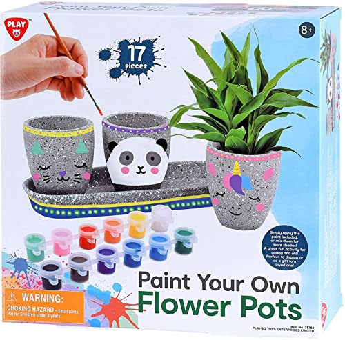 Paint Your Own 17 Piece Cement Flower Pots