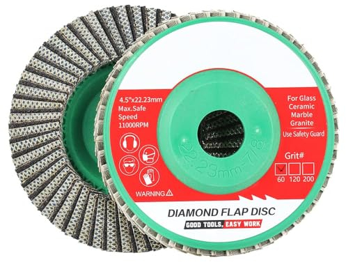 Diamant-Flip-Schleifscheibe geeignet für Stein, Beton, Glas und Metall,115 x 22,23 mm Diamant-Lamellenscheibe(#60)