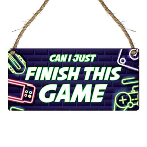 Wooden Gamer Plaque - Gaming Themed Bedroom Decor | Perfect Gamer Gift for Boys, Xbox & PlayStation Enthusiasts | Ideal Gaming Dad Gift | Unique Game Room Sign & Wall Decor (Design 4)