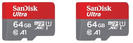 SanDisk 64GB Ultra microSDXC card for Chromebook + SD adapter up to 140 MB/s with A1 App Performance UHS-I Class 10 U1 (Pack of 2)