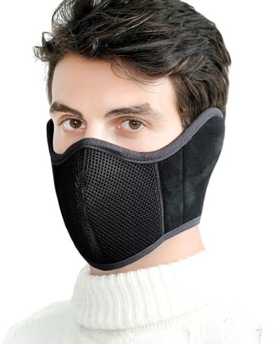 YzoTek 360 Grad Wrap Winter Warme Maske mit Ohrenschutz - Unisex Staubdicht Atmungsaktive Gesichts-Mund-Bedeckung Ohrenklappen