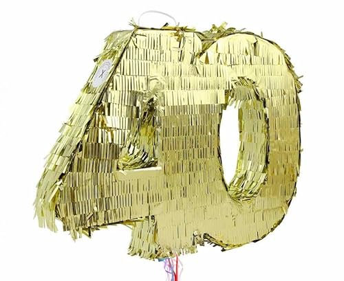 Pinata Zahl 40 Gold metallic 40. Geburtstag Party Spiel