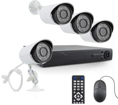 Sorreshop S.R.L.S kit Videosorveglianza con DVR + 4 Telecamere AHD + Telecomando + Mouse