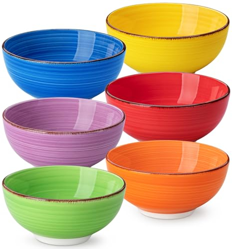 vancasso Dessertschalen Steinzeug, BONITA 6-teiliges Schüsselset, 12Oz Salatschüssel, Schalen Set, Eiscreme Schalen, Keramik Dipping Schalen, Bunte