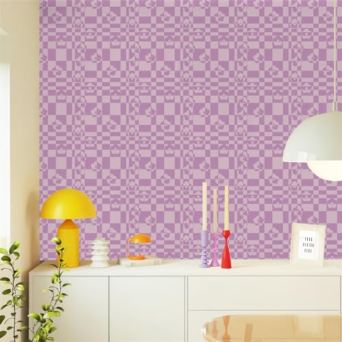 Selbstklebende Tapete Abstrakte Lila Blume Strukturtapete Wandtattoo Schlafzimmer Tapete Selbstklebend Vliestapete Wallpaper for Living Room Tapeten Leicht zu Entfernen Wandschutzfolie 40x100cm