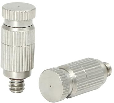 VOLWCO 10 Pezzi Nebulizzatore Giardino in Acciaio Inox Alta Prebassa Ugello per irrigazione UNC 10/24 per Esterno Giardino Patio Ombrello Umidificazione Fredda(Size:Orifice 0.4mm,)