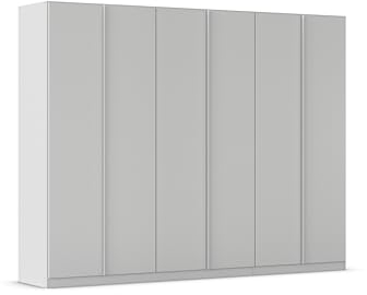 Rauch Möbel Monostar, Drehtürenschrank, Kleiderschrank, Kleiderschränke, Garderobe, Schrank mit Stauraum, 6-türig, inkl. Schubkasteneinsatz und Wäscheeinteilung, Farbe Seidengrau, 271x210x54cm