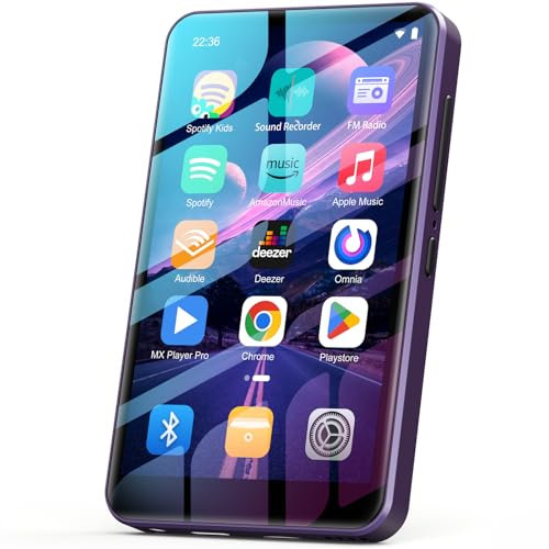 Fanvace 80GB MP3 Player with Bluetooth WiFi, Android MP3 Player with Spotify, 2000mAh MP4 Player with 4 Touchscreen and Speaker, Music Player with Spotify Kids, Audible, Amazon Music, Play Store