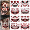 DPKOW Halloween Zombie Temporary Tattoos, Horror Halloween Face Tattoos Scar Mouth Skeleton Temporary Tattoos Halloween Make Up Kits Adults Halloween Face Stickers Skeleton Scar Tattoos, 6 Sheets