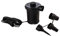 ADVENTURIDGE Elektrische Luftpumpe für Luftmatratze TÜV/GS-Zeichen 2 in 1 Aufpumpen und Entleeren elektrische Pumpe mit 3 Ventil-Adaptern für Matratze Schlauchboot Luftbett Schwimmring Schwarz