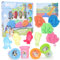 Toyland® - Juego de actividades sensoriales con arena de 10 piezas de Bluey: 4 botes de arena, 4 moldes de personajes, 1 tapete de juego lavable y 1 escena de cartas - Juguetes de manualidades y manua