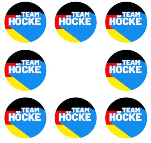 Sammys Shirt Store 8 Stück Einkaufswagen Aufkleber 3cm Durchmesser - Team Höcke 2025 AFD Neuwahlen