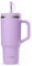 QWETCH - Travel Cup 900ml avec Paille & Anse - 48h Glacé / 12h Froid - Gourde Isotherme Inox Recyclé - Mug avec Bouchon à Vis Anti-Éclaboussures - Tasse Thermos - Lavande