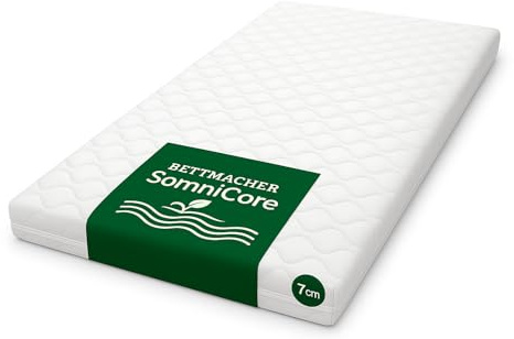 Bettmacher SomniCore Topper 80x200 cm mittel, 7 cm Höhe, 7-Zonen-Wellenkern, Abnehmbarer Bezug, 60° waschbar, Oeko-TEX® 100