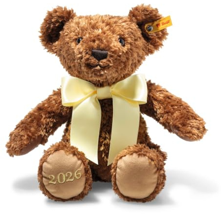 Steiff Kuscheltier Cosy Jahresbär 2026, Süßes Stofftier, Kinder, Jungen & Mädchen, Friends, Plüschtier 34 cm, Braun, 114175