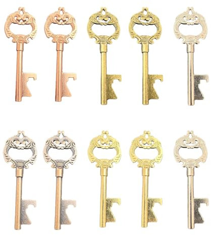 Lot de 10 décapsuleurs en forme de clé - Cadeau de mariage - Décapsuleur de bière - Porte-clés portable - Outil d'ouverture pour invités - Cadeau souvenir - Convient pour les bars et les barmans