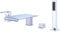 Rubinetto Miscelatore Vasca riempimento Vasca con soffione Doccia Set Bagno Miscelatore lavabo Cascata Cromato, 4 Fori